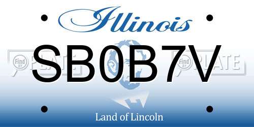 SB0B7V Illinois License Plate