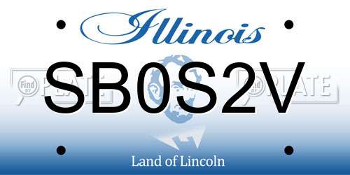 SB0S2V Illinois License Plate