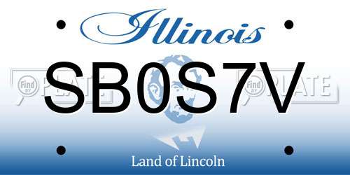 SB0S7V Illinois License Plate