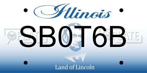 SB0T6B Illinois License Plate