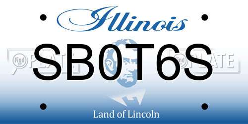 SB0T6S Illinois License Plate