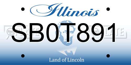 SB0T891 Illinois License Plate