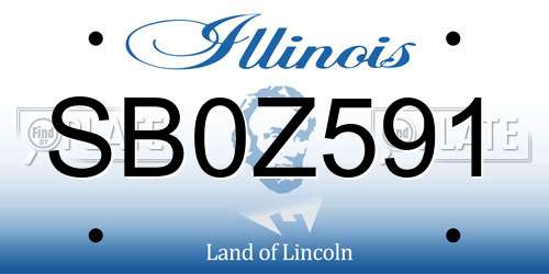 SB0Z591 Illinois License Plate