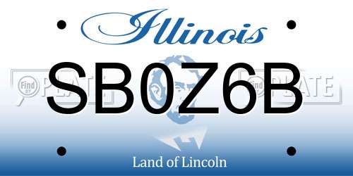 SB0Z6B Illinois License Plate