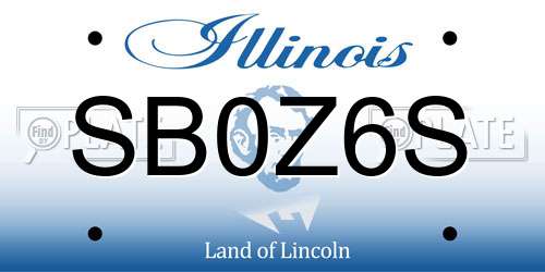 SB0Z6S Illinois License Plate