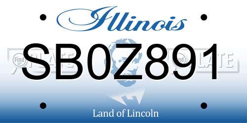 SB0Z891 Illinois License Plate