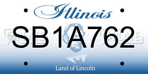 SB1A762 Illinois License Plate