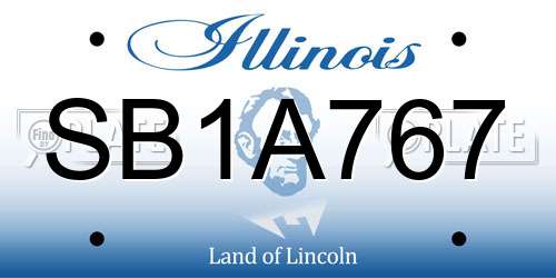SB1A767 Illinois License Plate