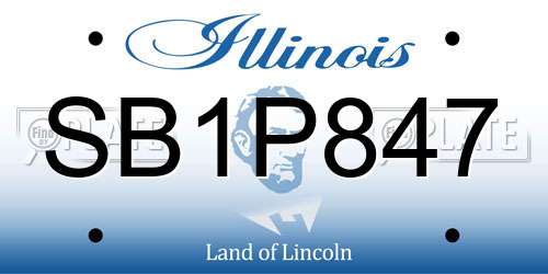 SB1P847 Illinois License Plate