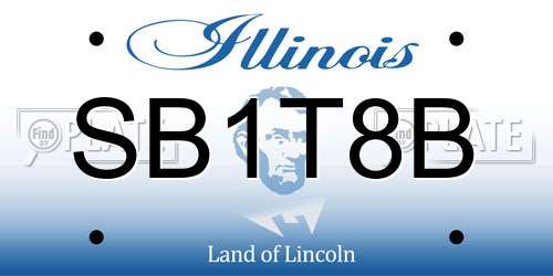 SB1T8B Illinois License Plate