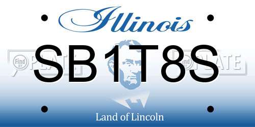 SB1T8S Illinois License Plate
