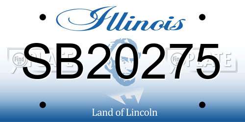 SB20275 Illinois License Plate