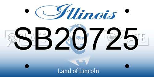 SB20725 Illinois License Plate