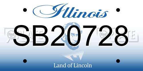 SB20728 Illinois License Plate