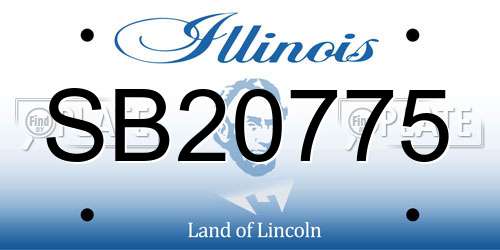 SB20775 Illinois License Plate