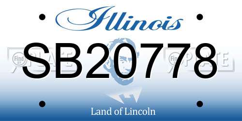 SB20778 Illinois License Plate