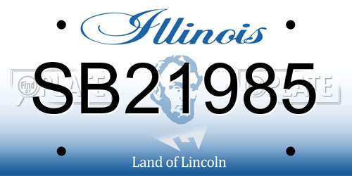 SB21985 Illinois License Plate