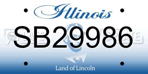 SB29986 Illinois License Plate
