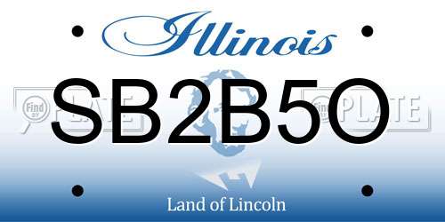 SB2B5O Illinois License Plate