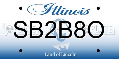 SB2B8O Illinois License Plate