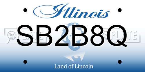 SB2B8Q Illinois License Plate