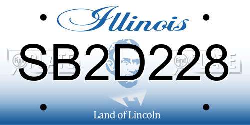 SB2D228 Illinois License Plate