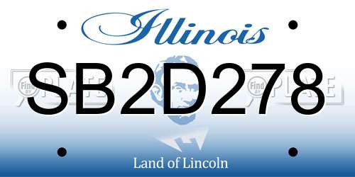 SB2D278 Illinois License Plate
