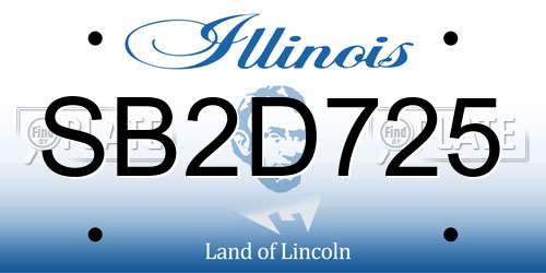 SB2D725 Illinois License Plate