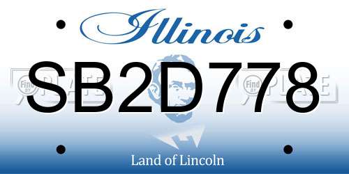 SB2D778 Illinois License Plate