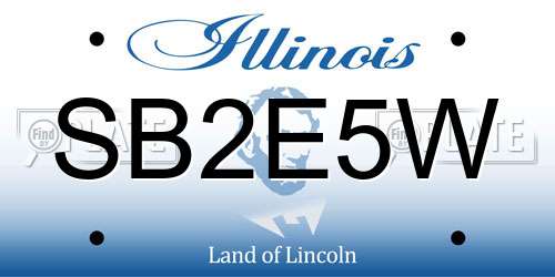 SB2E5W Illinois License Plate