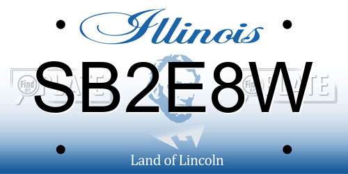 SB2E8W Illinois License Plate