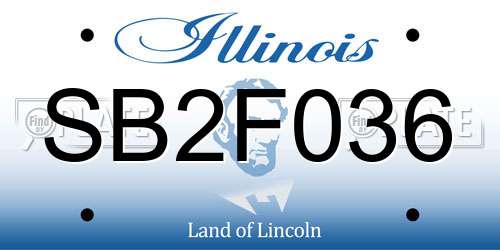 SB2F036 Illinois License Plate