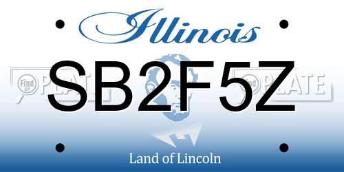 SB2F5Z Illinois License Plate