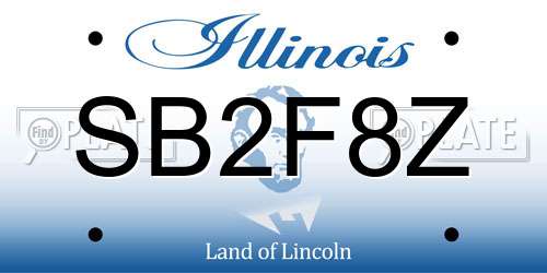SB2F8Z Illinois License Plate