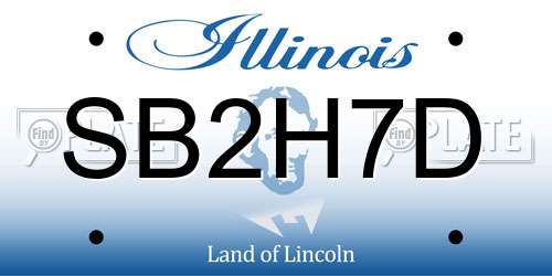 SB2H7D Illinois License Plate