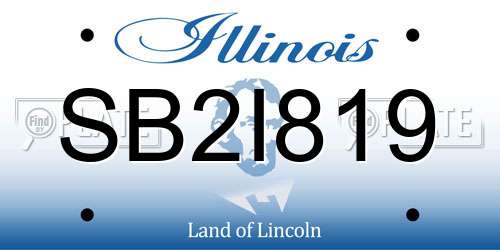 SB2I819 Illinois License Plate