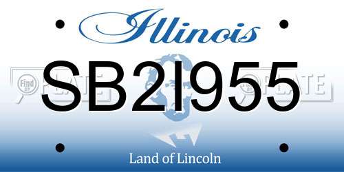 SB2I955 Illinois License Plate