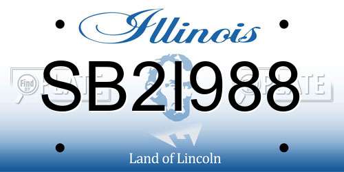 SB2I988 Illinois License Plate