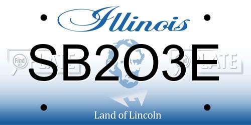 SB2O3E Illinois License Plate