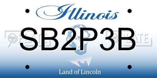 SB2P3B Illinois License Plate