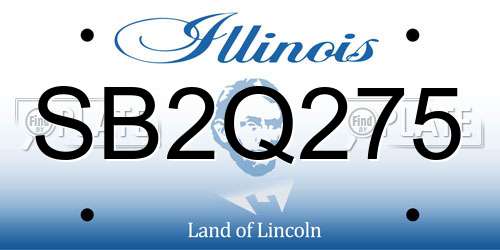 SB2Q275 Illinois License Plate