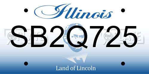 SB2Q725 Illinois License Plate