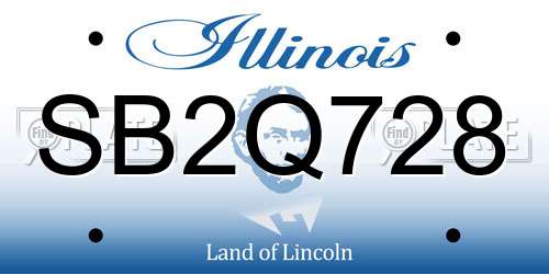 SB2Q728 Illinois License Plate