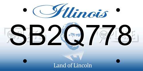 SB2Q778 Illinois License Plate