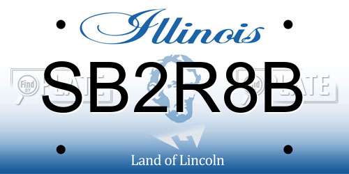 SB2R8B Illinois License Plate
