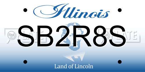 SB2R8S Illinois License Plate