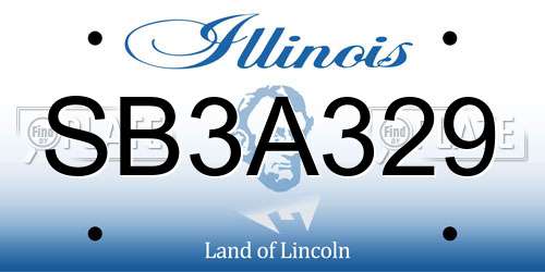 SB3A329 Illinois License Plate