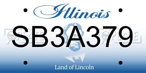 SB3A379 Illinois License Plate