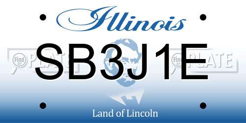 SB3J1E Illinois License Plate
