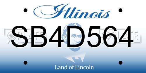 SB4D564 Illinois License Plate